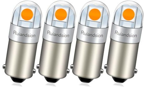 Ruiandsion BA9S Lampadina LED 24V Non Polarità BA9 1895 1891 53 57 Gialla 3030 2SMD Chipset per Luci Interno Auto, Cupola, Mappa e Targa, Confezione da 4