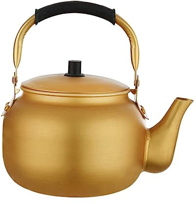 MOTHNUR 1 Pieza tetera de aluminio antigua Wifi microonda hervidor de agua para acampar caliente hervidor de inducción hervidor de agua retro olla de agua hirviendo tetera retro Golden