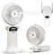 Kssvzz Portable Handheld Fan with Water Mist Spray, Rechargeable Battery Operated Fan with Base, Digital Display, 5 Speeds, 90° Ajustable, Electric Mini Fan for Travel Camping Outdoor (White)