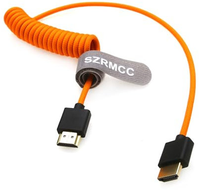SZRMCC Cavo intrecciato a spirale 8k 2.1 HDMI a HDMI ultra ad alta velocità per Z Cam E2 Sony FX6 FX9 Canon EOS C70 C300 Portkeys BM5 Atomos Ninjav V Shogun Monitor