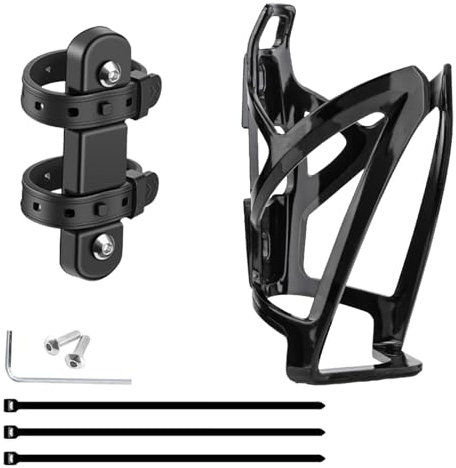 Yootiko Fahrrad Trinkflaschenhalter, Leichter & Langlebiger PC Flaschenhalter mit Schrauben, Für MTB, Rennrad & Mountainbike, Schwarz