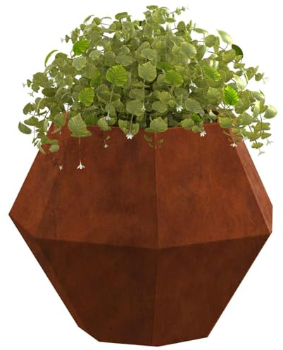 vidaXL Pflanzkübel Rostig 50 x 50 x 40 cm Wetterfeststahl, Garten und Terrasse, robuster Außen-Pflanzer, rechteckiger Behälter, Kräuter-Deko für Dein Grün, Box