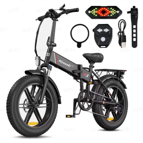 Miyazaki Bicicletta Elettrica Pieghevole per Adulti – Ebike con Motore Brushless – Batteria Rimovibile 48V 14Ah – Bicicletta Elettrica Pieghevole con Pneumatici Fat 20×4.0 – Telaio in Alluminio Aero