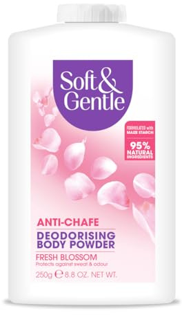 Soft & Gentle Fresh Blossom Talc Free Body Powder 250g | Deodorising Personal Hygiene Against Moisture | Friction & Odour | Prevent Smudging After Self-Tanning & Facial Makeup