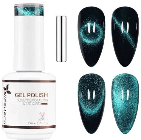 Nicedeco Cat Eye Gel Nail Polish, 15ML UV/LED Soak-Off Gel Polish Nail Art Manicure Pedicure, Salon & Home Use - Long Lasting & Easy to Apply-N506