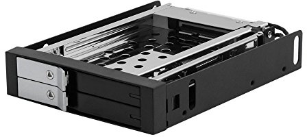 Kingwin Tray-Less Hot Swap Mobiler Rack Cage für Dual 2,5 Zoll SSD/HDD Festplattengehäuse unterstützt SATA I/II/III & SAS I/II 6 Gbit/s Leistung
