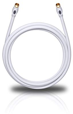 Oehlbach Transmission Plus S - OFC Sat-Kabel, Antennenkabel für Satellit und Sky Receiver - F-Stecker m/m, DVB-S/S2, HDTV, 4k UHD - 5,10m weiß