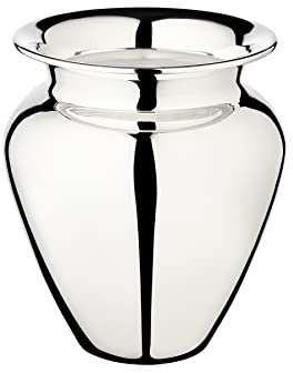 EDZARD Vase Antonia (Höhe 21 cm, ø 18 cm, Öffnung ø 12 cm), schwerversilbert - Blumenvase in Silber - Moderne Tulpenvase als Tischdeko