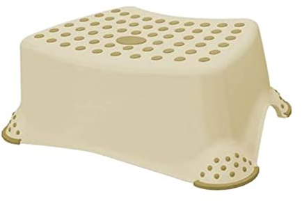 Okt Hocker aus Polypropylen, mit rutschfesten Einsätzen, Creme, Beige, Medium