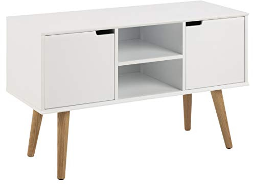 AC Design Furniture Aparador Mariela, Puertas 2 Piezas, Piso 1 Pieza de Madera, Blanco, 96 x 38 x 62.5 cm