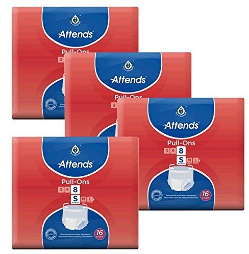 Attends Pull Ons 8 Small Incontinence Pants - Case of 4 Packs of 16 by Attends