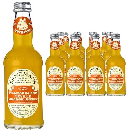 Fentimans Mandarin and Seville Orange Jigger - Natural Botanically Brewed Orange Drink - Perfect Mixer - Low Calorie, Gluten-Free and Vegan Soft Drinks - 12 x 275ml