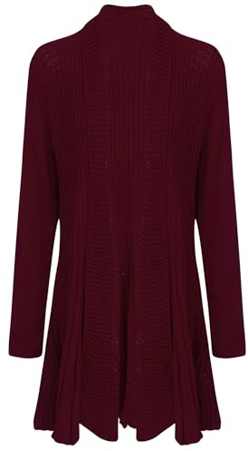 shelikes Womens Knitted Cardigan Long Full Sleeve Knitwear Cardigans Classic Solid Sweater Jacket Coat