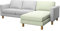 Soferia Überzug Kompatibel Mit KARLSTAD Anbau Recamiere Sofasitzbezug Sitzkissenbezug Chaiselongue-Bezug Husse Kratzfest Hydrophobie Allergenfrei Elegance Creme