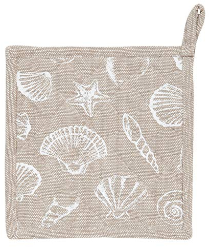 Clayre & Eef SES45N Topflappen Küchen Baumwolle Muscheln Natur