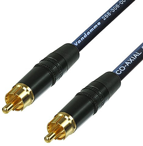 SPDIF Digital Audio Video Coaxial Cable RCA to RCA Van Damme 75 ohm Coax Phono (8 m, Black)