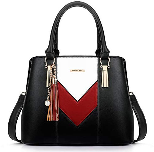 Pomelo Best Damen Handtasche Mehrfarbig gestreift V-förmiges Design