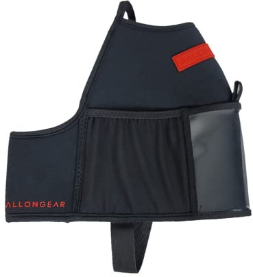 Gallon Gear Fitness Hydration Gallon Cover | Neoprene Insulated Cooling and Portable Gym Water Bottle Carrier | Case with Storage Pockets (Black/Red, Gallon)