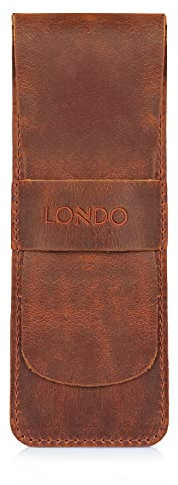 Londo Echtleder Pen- und Bleistift Etui mit Umschlag – Stiftemäppchen, Schreibwaren Tasche für Büro & Reise