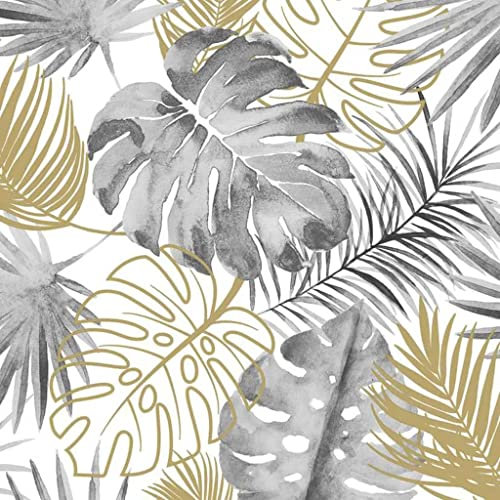 DUTCH WALLCOVERINGS Papier peint Feuilles de monstera Noir