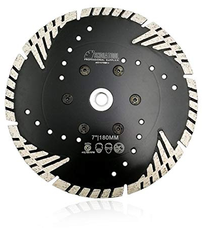SHDIATOOL Diamant-Trennscheibe 180mm mit Turbo schrägen Schutzzähnen für Beton Backstein Fliese Granit Marmor Mauerwerk
