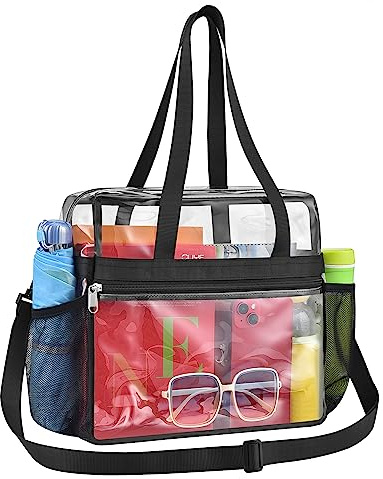 Paxiland Transparente Tasche, Stadion-zugelassen, 30,5 x 15,2 x 30,5 cm, transparente Stadion-Tasche für Damen und Herren, transparente Tragetasche für Konzert, Arbeit, Festival