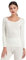 Mcilia Women's Ultrathin Modal Thermal Baselayer Top Scoop Neck Long Sleeve Undershirt Off-White Small (UK Size 6 8 10)