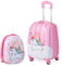 RELAX4LIFE Kinderkoffer mit Rollen, 2 TLG Kinder Kofferset, Koffer(16 inch) + Rucksack(12 inch), Reisekoffer für Kinder, Kindergepäck, Reisegepäck, Kindertrolley, ABS Hartschalenkoffer (Modell 1)