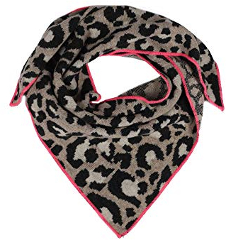 Zwillingsherz Dreieckstuch Stola Schal mit Kaschmir und Wolle für Kids Mädchen Jungen Kinder - Hochwertiges Cashmere Halstuch mit Leo Animal Print - Perfekt für Sommer Herbst Winter