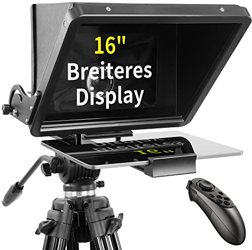 ILOKNZI 13,6 Teleprompter, mit Fernbedienung und Prompter-App, 70/30-Spektroskopieglas, Aluminiumrahmen, für Kurzfilme und Reden Geeignet