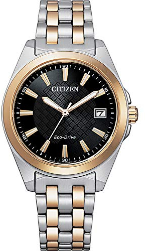 CITIZEN Herren Analog Quarz Uhr mit Edelstahl Armband EO1213-85E, Schwarz
