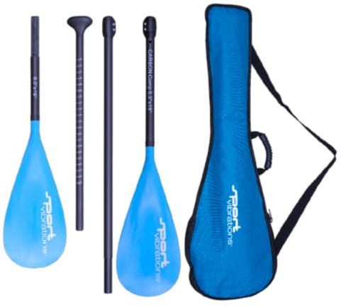 Sport Vibrations® 3 oder 4 TLG. SUP Paddel optional mit Kajakfunktion (4 TLG. Variante) CarbonComp 8'0 Antitwist- Superlight