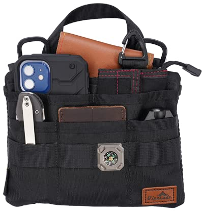 VIPERADE VE5 Werkzeugtasche, Werkzeugtasche Organizer für Herren, Oxford Schulter-Werkzeugtasche mit 7 Taschen für Taschenlampe, Taschenmesser, Notebook, EDC Werkzeuge, Schlüssel (ohne Schultergurt)