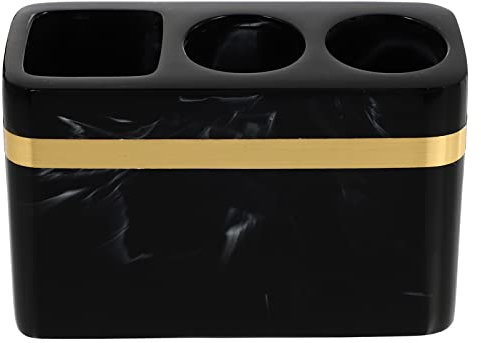 Zahnbürsten und Zahnpastaablage aus Kunstharz, Schwarz