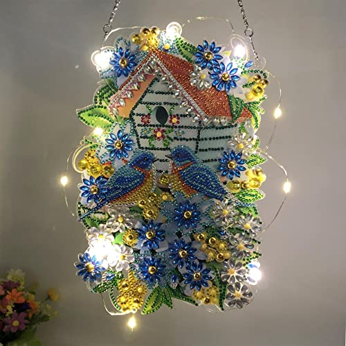 EXQULEG Weihnachten Kränze,5D Diamond Painting Türkranz Weihnachten Kits, Weihnachten Runde Kranz Weihnachtskranz für Erwachsene Kinder Mit Schlüsselbund (YH09)