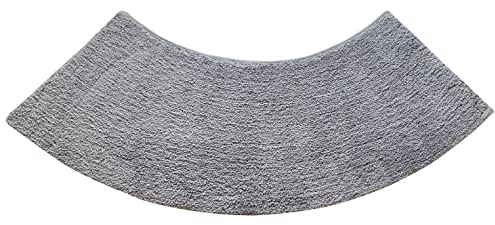 Gute Qualität Badezimmerteppich Gebogene Duschvorleger, 45X100CM Duschmatte Halbrund rutschfeste Hochflor Gebogen Duschmatte, Die Sich Perfekt An Eine Runddusche Anpasst. (Dark Gray)