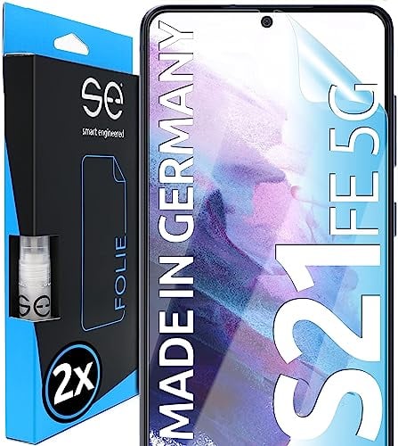2x se® 3D SCHUTZFOLIE Transparent für Samsung Galaxy S21 FE,Selbstheilend, 100% Fingerabdruck & FaceID kompatibel, einfache blasenfreie Installation, Ultra-Klar, Stoß-Kratzfest, aus Deutschland