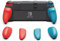 Skull & Co. NeoGrip for Nintendo Switch OLED And Regular Model: An Ergonomic Grip Hard Shell with Replaceable Grips [to Fit all Hands Sizes] [No Carrying Case] - Neon Blue(L)+Neon Red(R)