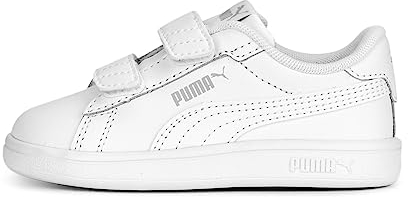 PUMA Puma Smash 3.0 L V Inf, Scarpe da ginnastica Unisex - Bimbi 0-24, Multicolore (Puma White Cool Light Gray), 23 EU