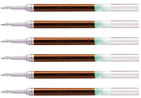 Pentel LR7 Energel 0.7mm Refills- Metal Tip - Brown Ink - Set of 6 | To Fit Pen Models : BL77/BL57/BL37