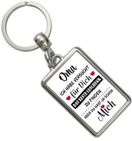 speecheese Oma - das beste Geschenk für dich bin ich Schlüsselanhänger ein schöner Schlüsselring als besondere Geschenkidee für ein Familienmitglied die von Herzen kommt