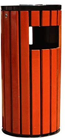 Outdoor-Dekor Runder tonnenförmiger Außenmüll im Freien kann Stahlholz-Einbau-Panel-Mülleimer 32,6-Zoll-hohe Mülleimer for Innen-, Außen- oder Handelsgebrauch Mülleimer ( Size : Cold rolled sheet )