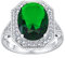 Personalisierte Mode Großer Ovaler Solitär Aaa CZ Pave Simulierter Grüner Vintage Art Deco Stil 15 Karat Cocktail Statement Ring Für Frauen Versilbert Anpassbar