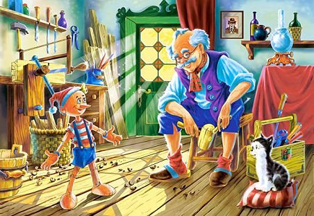 alles-meine.de GmbH 120 Teile Puzzle - Kinderpuzzle/für Kinder - Pinocchio MÄRCHEN Castorland Puzzel - Kinderland