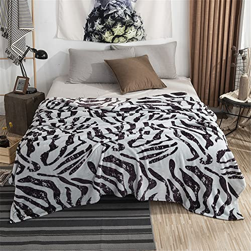 Lukery Blankets for Winter Luxury Fleece Throw Super Soft Warm Blanket Fluffy Cozy Quilts for Bed and Couch Lightweight Throw Fit All Season (100x120,Zebra print)