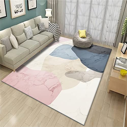 AU-OZNER Tapis de Chambre Adulte Tapis Rose pâle, Tapis de siège de Bureau Lavable, antidérapant et résistant à l'usure Tapis Durable Moquette Chambre, Rose pâle, 50x80cm