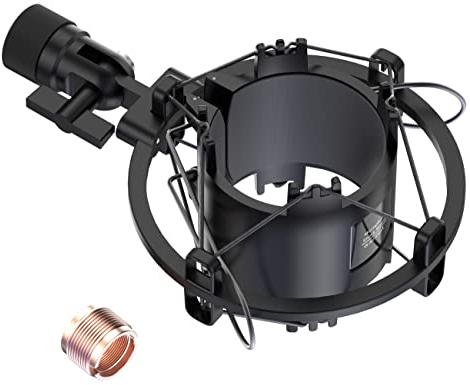 IXTECH Microphone Shock Mount, Shock Mount Mic Holder Clip for Noise Isolation, Anti Vibration Shock Mount to Reduce Vibration Noise for 48mm-51mm Diameter Condenser Microphone (SM1A)