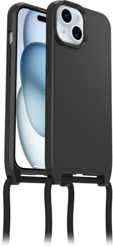 OtterBox React Necklace Case with MagSafe for iPhone 15, Ultra-Slim, Protective Case with Adjustable and Detachable Necklace Strap, Tested to Military Standard, Black