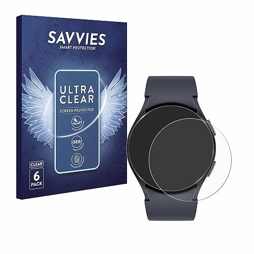 Savvies 6 Stück Schutzfolie für Samsung Galaxy Watch 6 (40 mm) Displayschutz-Folie Ultra-Transparent