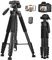 LINKCOOL 74 Inch Tall Tripod for Canon Nikon Sony - Lightweight Aluminum Camera Stand With Detachable Head, Remote Shutter & Phone Mount for Vlog Live Streaming